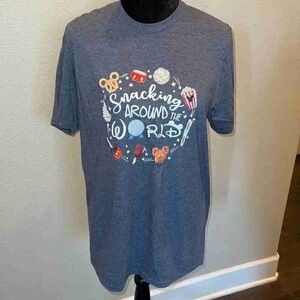 Gray Graphic T-Shirt with Snack Design